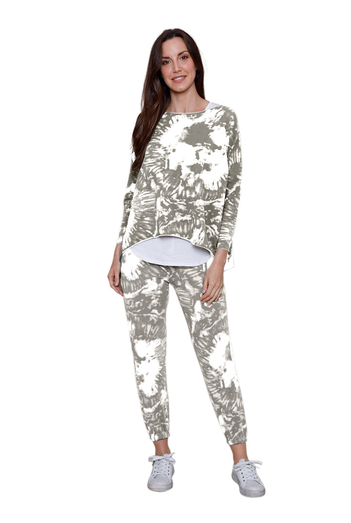 Jacinda Tie Dye Dipped Hem Sweater - Suzy D London