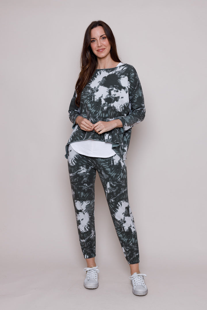 Suzy D Jacinda Tie Dye Sweater in Olive