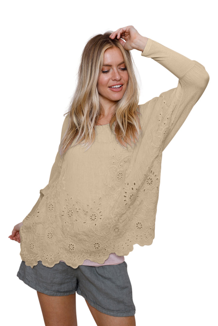 Kendra Broderie Anglais Oversized Top - Suzy D London