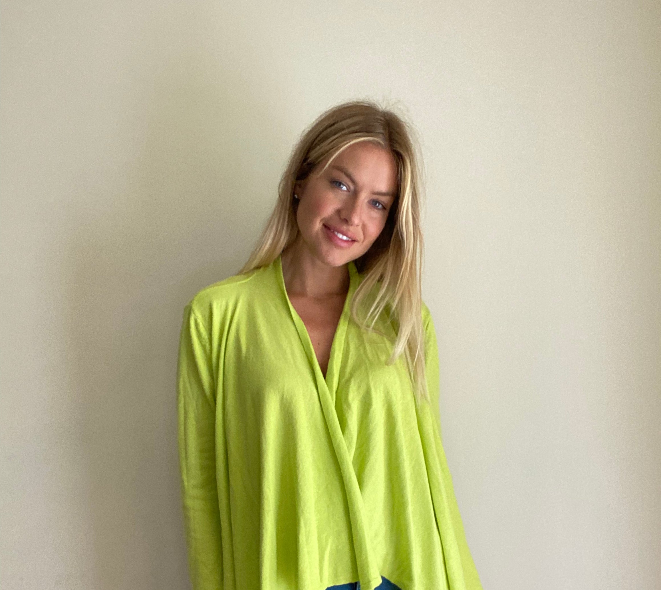 Suzy D Lilian Waterfall Cardigan Yellow