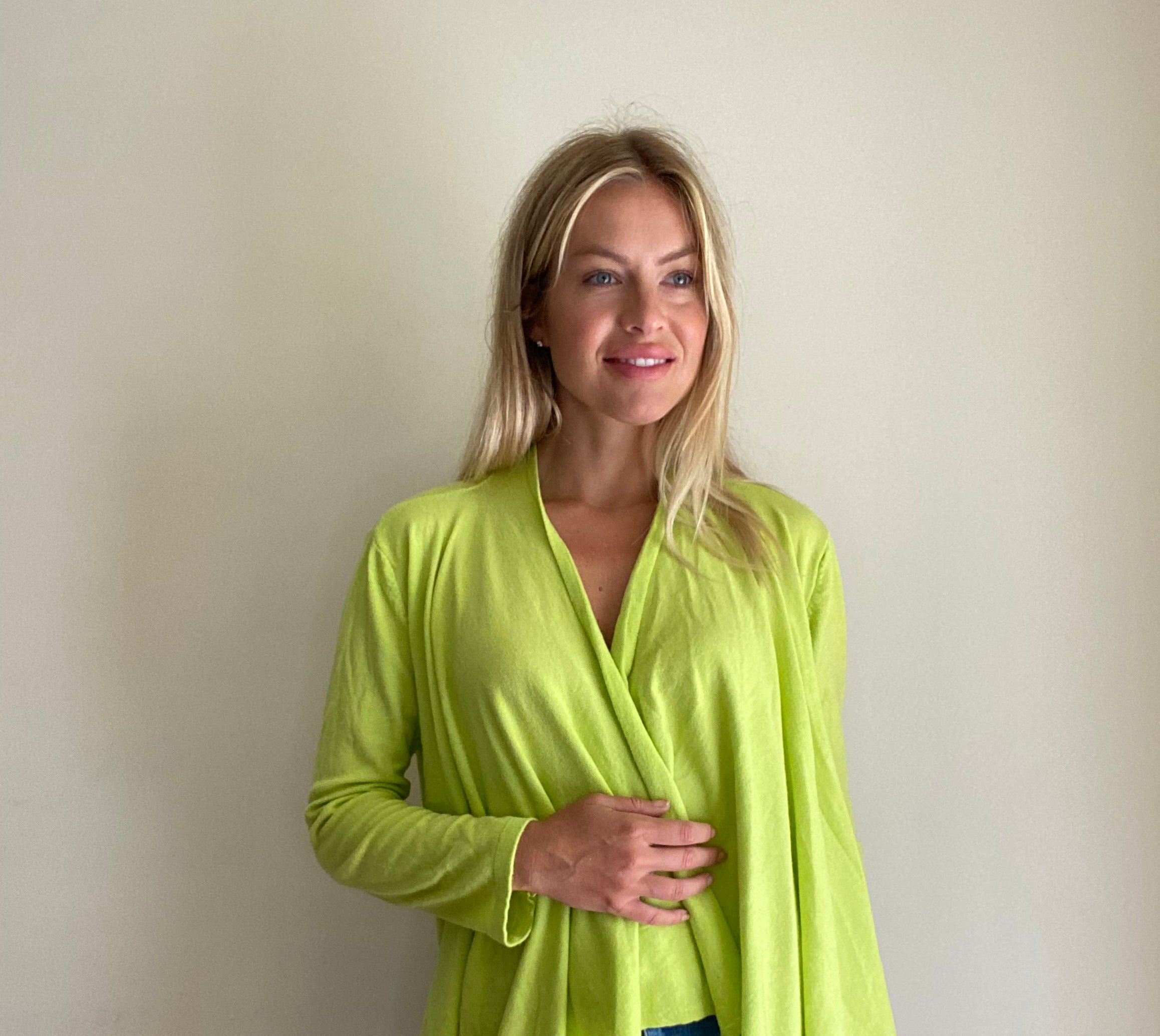 Suzy D Lilian Waterfall Cardigan Yellow