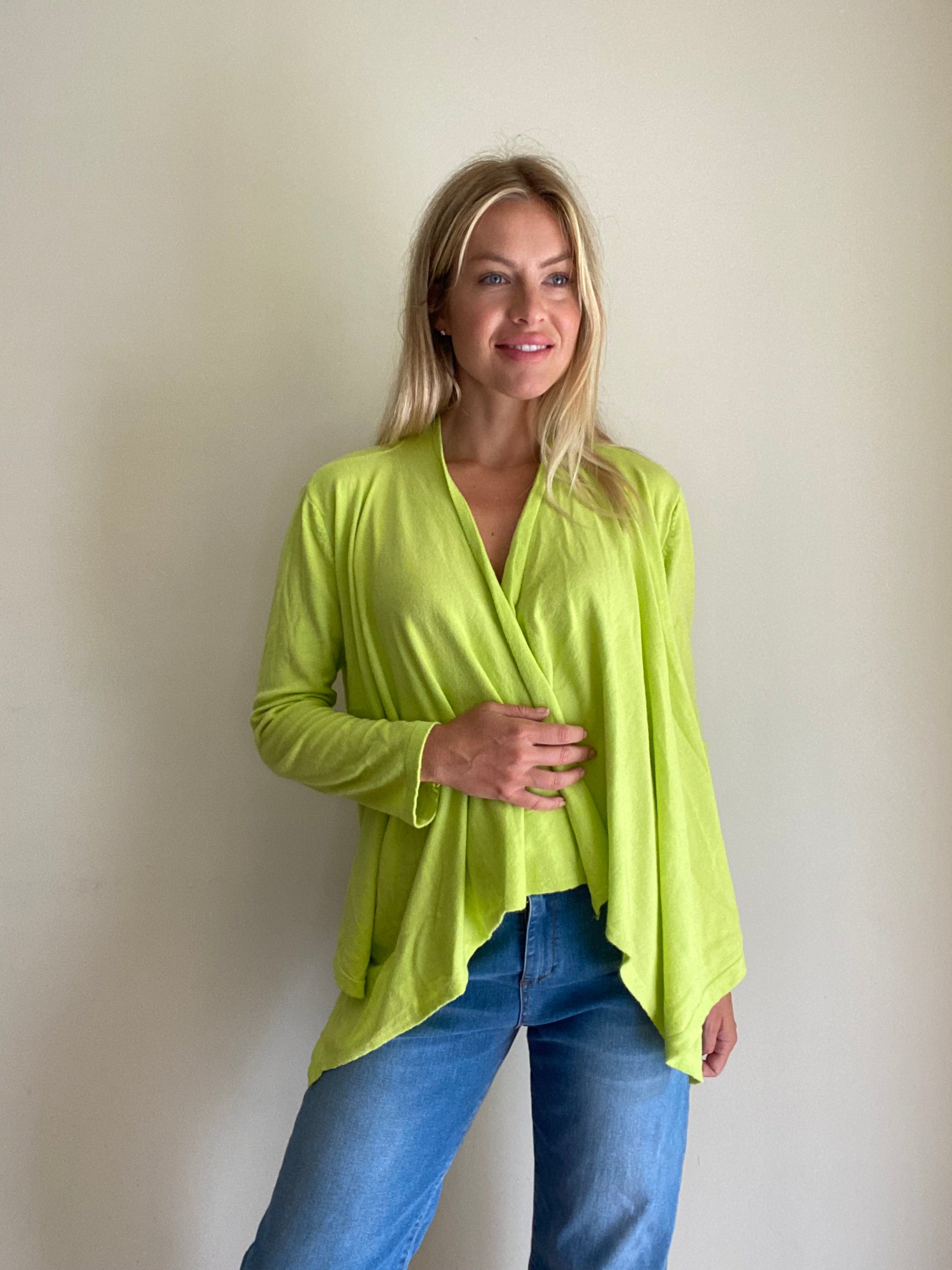 Suzy D Lilian Waterfall Cardigan Yellow