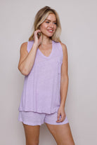 Suzy D Lorella Linen Vest With Pocket Lilac