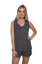 Lorella Linen Jersey Swing Vest With Pocket - Suzy D London