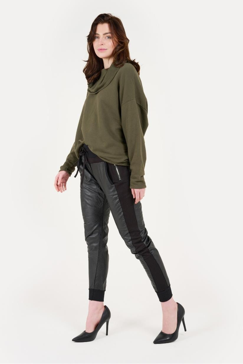 Faux Leather Mix Ultimate Joggers - Suzy D London