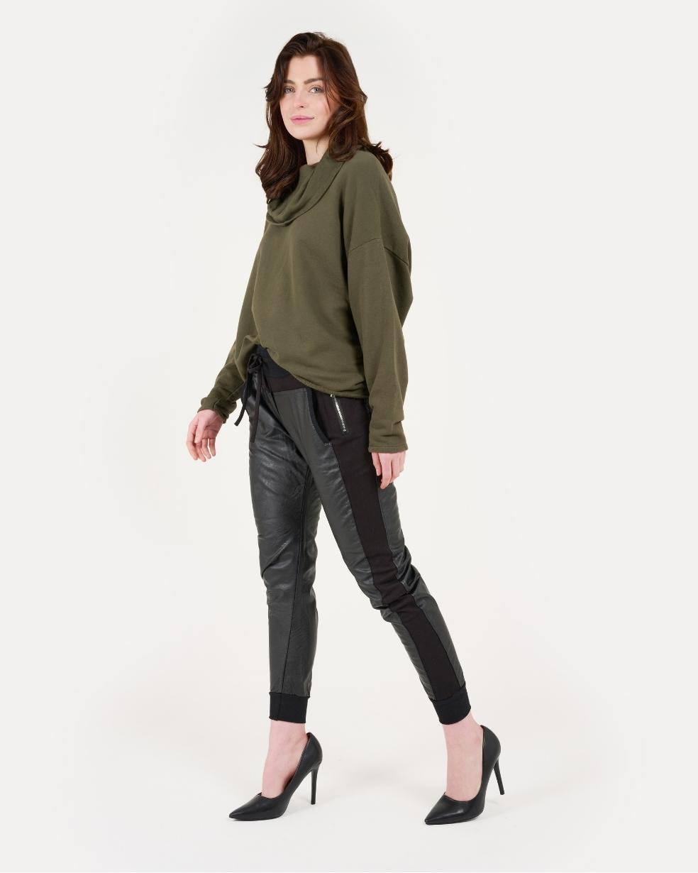 Faux Leather Mix Ultimate Joggers - Suzy D London