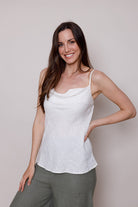 Suzy D Sarai Linen Camisole White