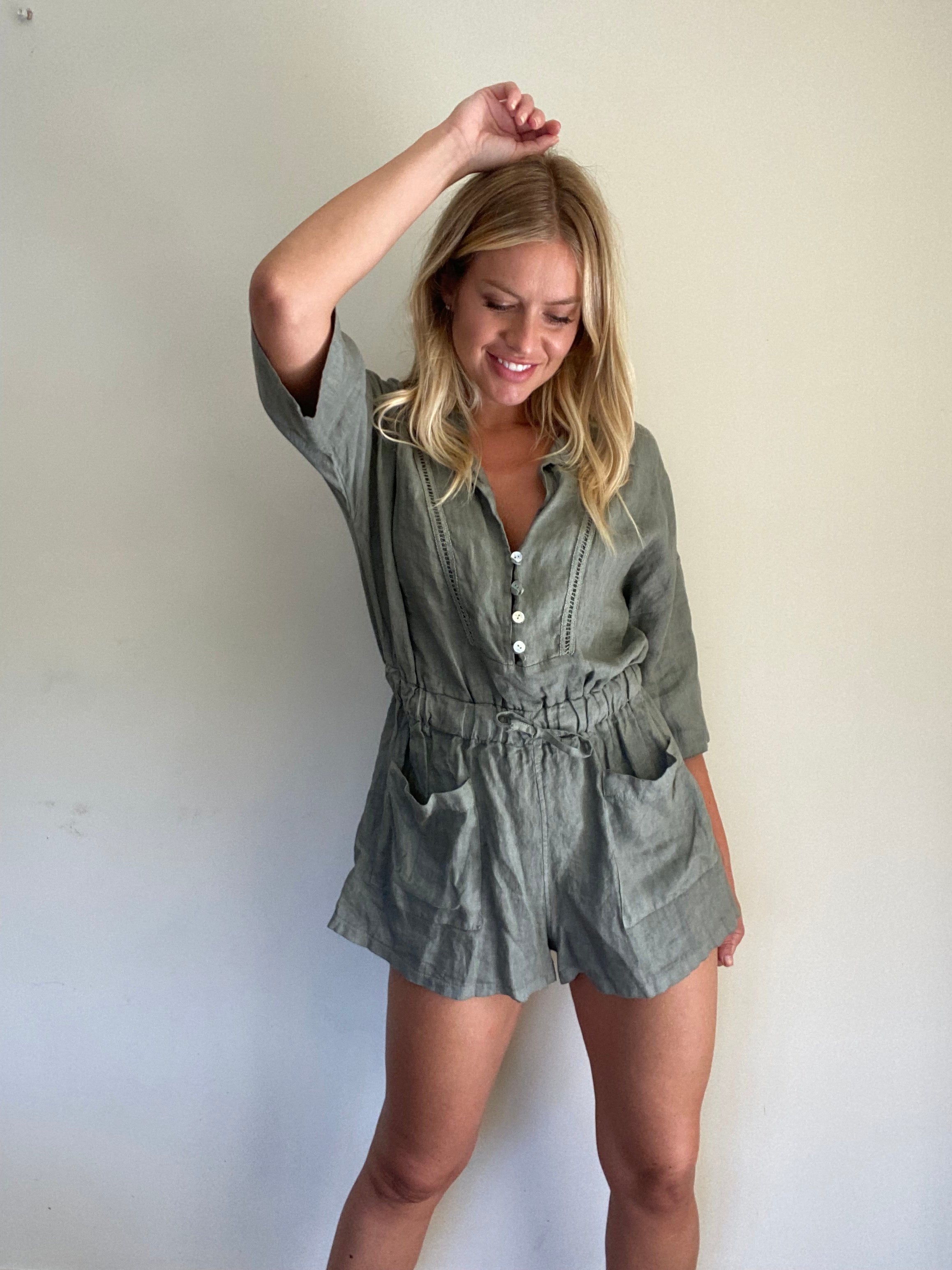 Suzy D Suzanne Linen Playsuit