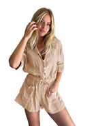 Suzanne Linen Playsuit - Suzy D London