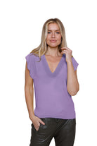 Wanda Frill Sleeve V Neck Top - Suzy D London