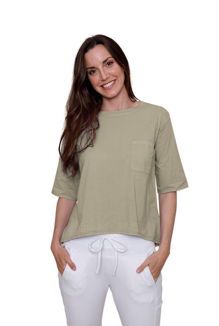 Suzy D Wells Jersey Top Khaki