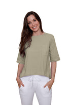 Suzy D Wells Jersey Top Khaki