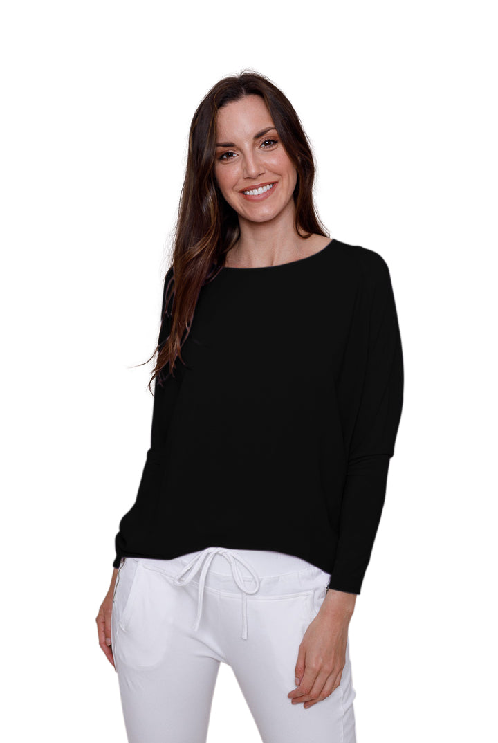 Black Button Detail Whoopy Top
