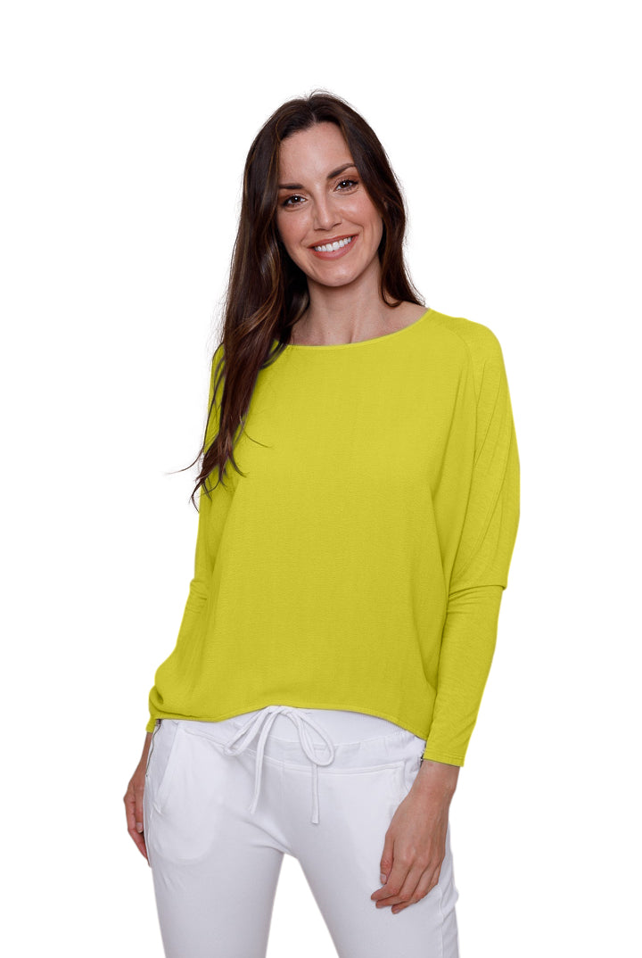 Whoopy Yellow Button Back Jersey Top