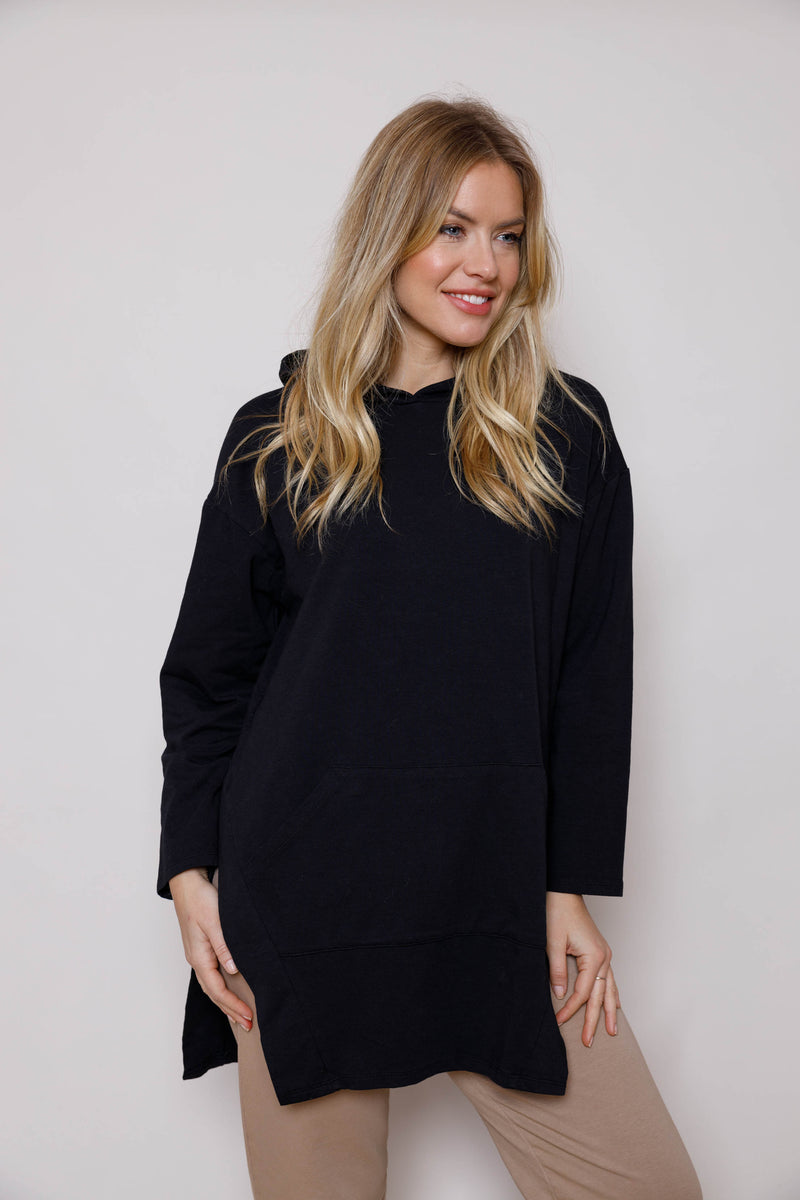 Jewel Longline Jersey Hoodie With Side Splits Suzy D London