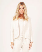 cropped single button blazer