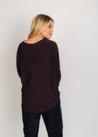 viscose v neck long sleeve