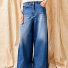 Brielle Stretch Denim Extra Wide Leg Jeans - Suzy D London