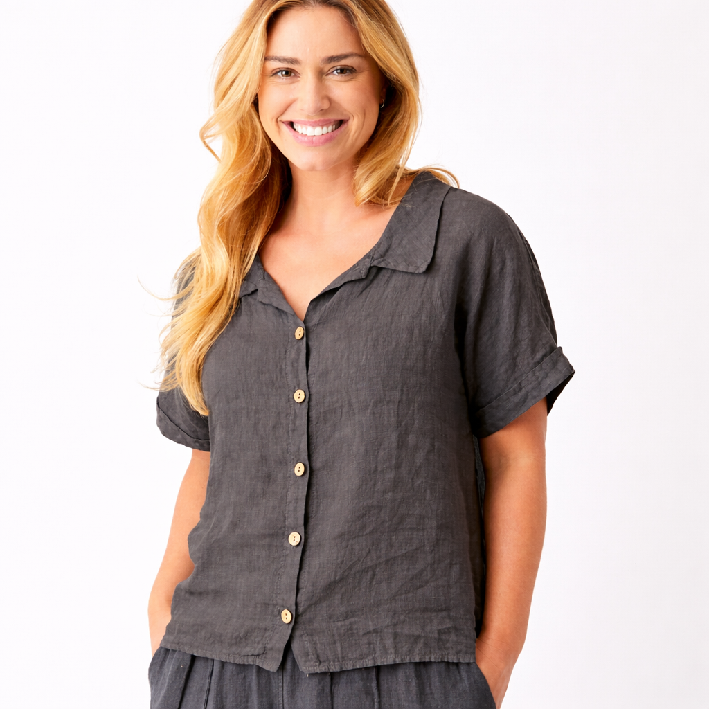 Serenna Short Sleeve Boxy Shirt - Suzy D London