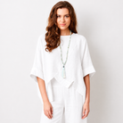 Yustina Linen Angled Hem Top - Suzy D London