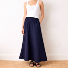 Lili Linen Skirt With Side Pockets - Suzy D London