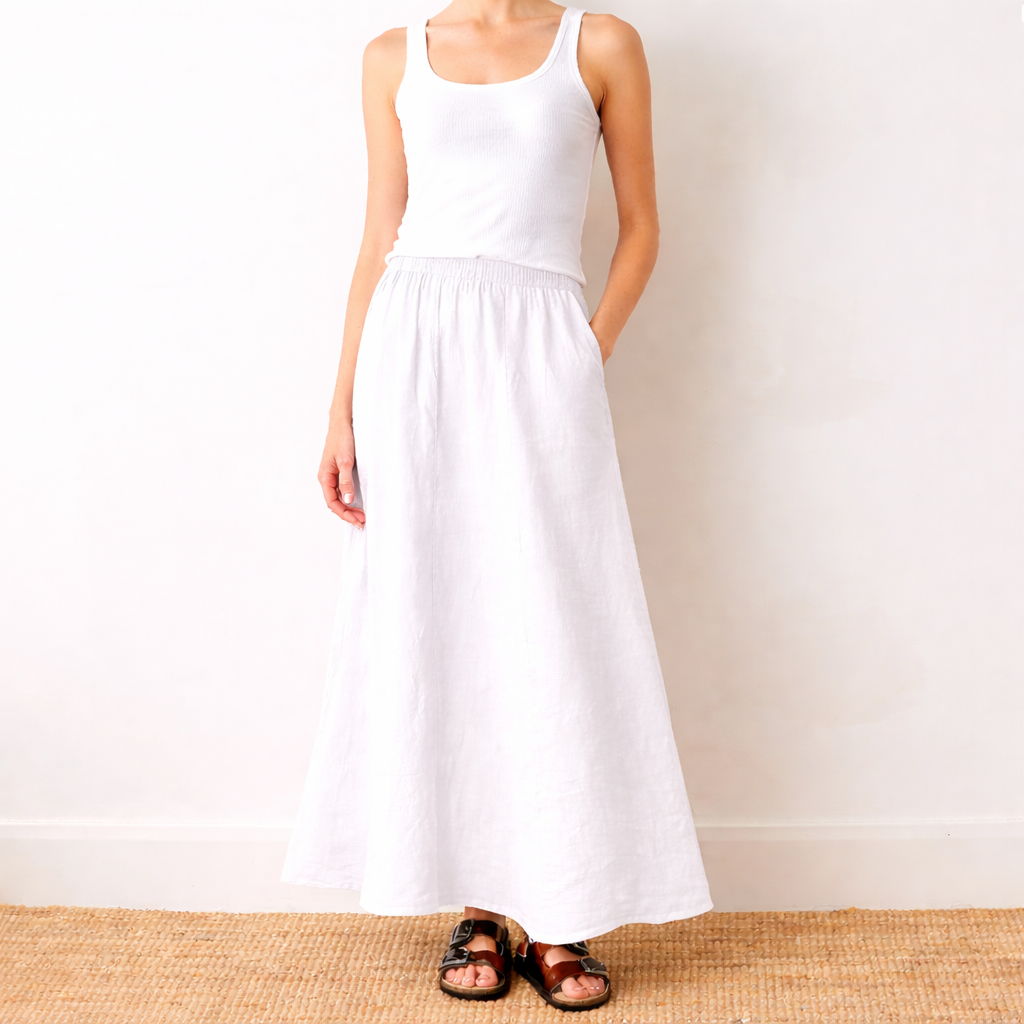 Lili Linen Skirt With Side Pockets – Suzy D London