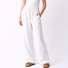 Lauren Linen Drawstring Palazzo Pants - Suzy D London