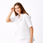 Salamanca Cowl Neck HI Lo Linen Tee - Suzy D London