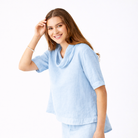 Salamanca Cowl Neck HI Lo Linen Tee - Suzy D London