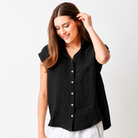 Ynez Short Sleeve Linen Shirt - Suzy D London