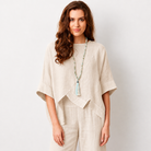 Yustina Linen Angled Hem Top - Suzy D London