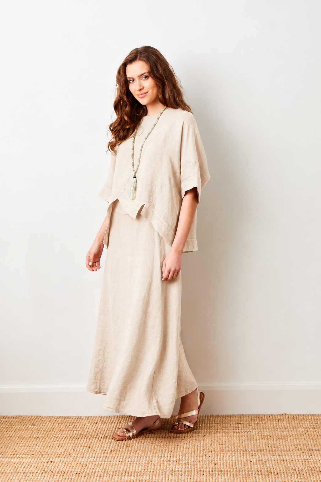 Yvaine Linen Flared Maxi Skirt - Suzy D London