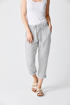 Mikey Linen Drawstring Tapered Pants - Suzy D London
