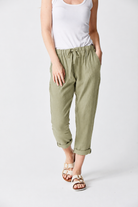 Mikey Linen Drawstring Tapered Pants - Suzy D London