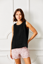 Maverick Round Neck Linen Sleeveless top - Suzy D London