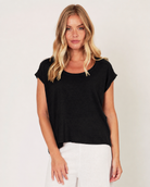 Lorenzo Linen Jersey Mix Tee - Suzy D London