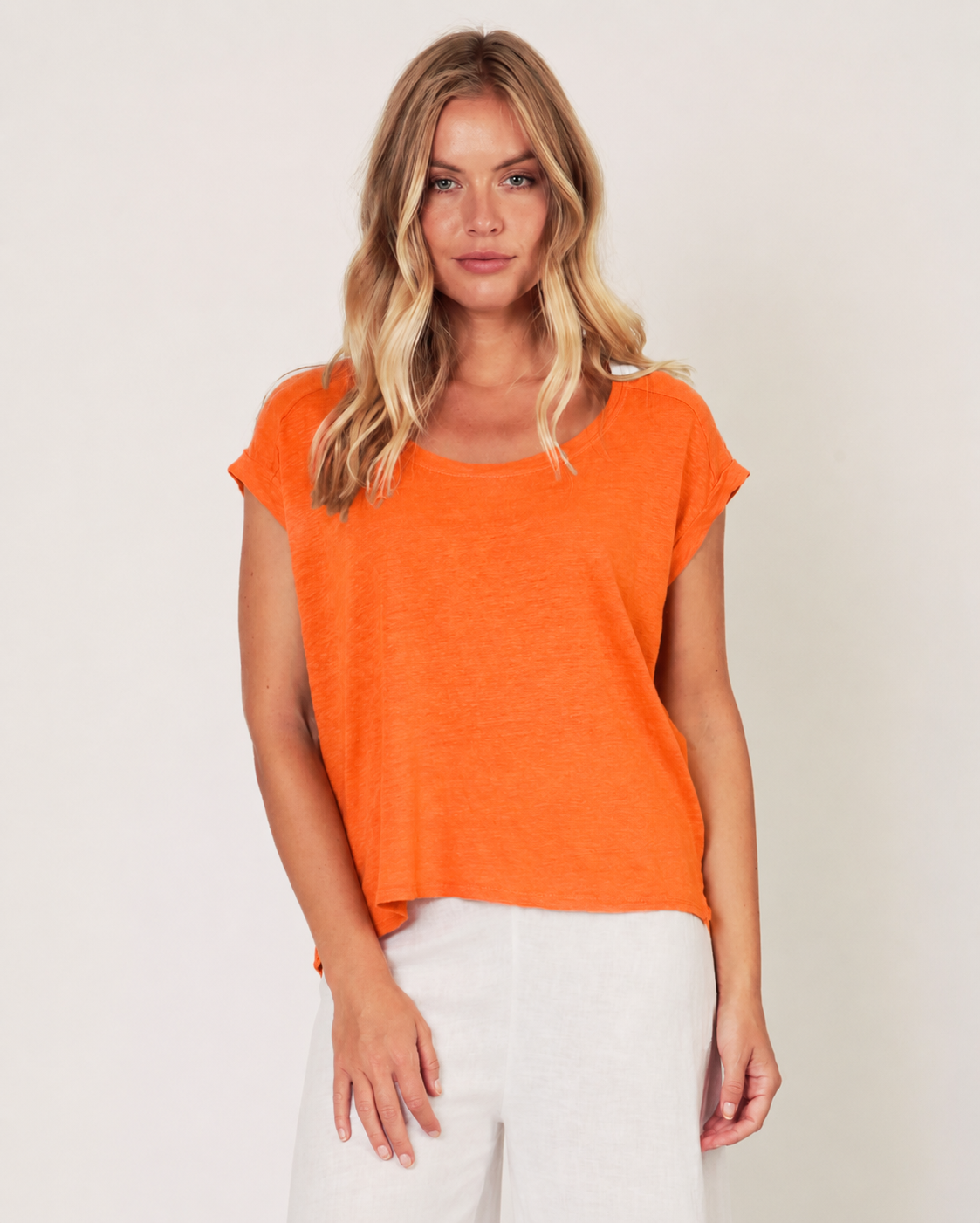 Lorenzo Linen Jersey Slash Neck top - Suzy D London