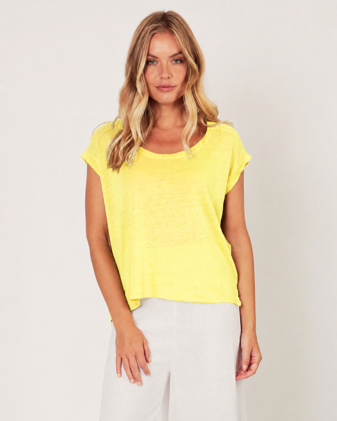 Lorenzo Linen Jersey Slash Neck top - Suzy D London