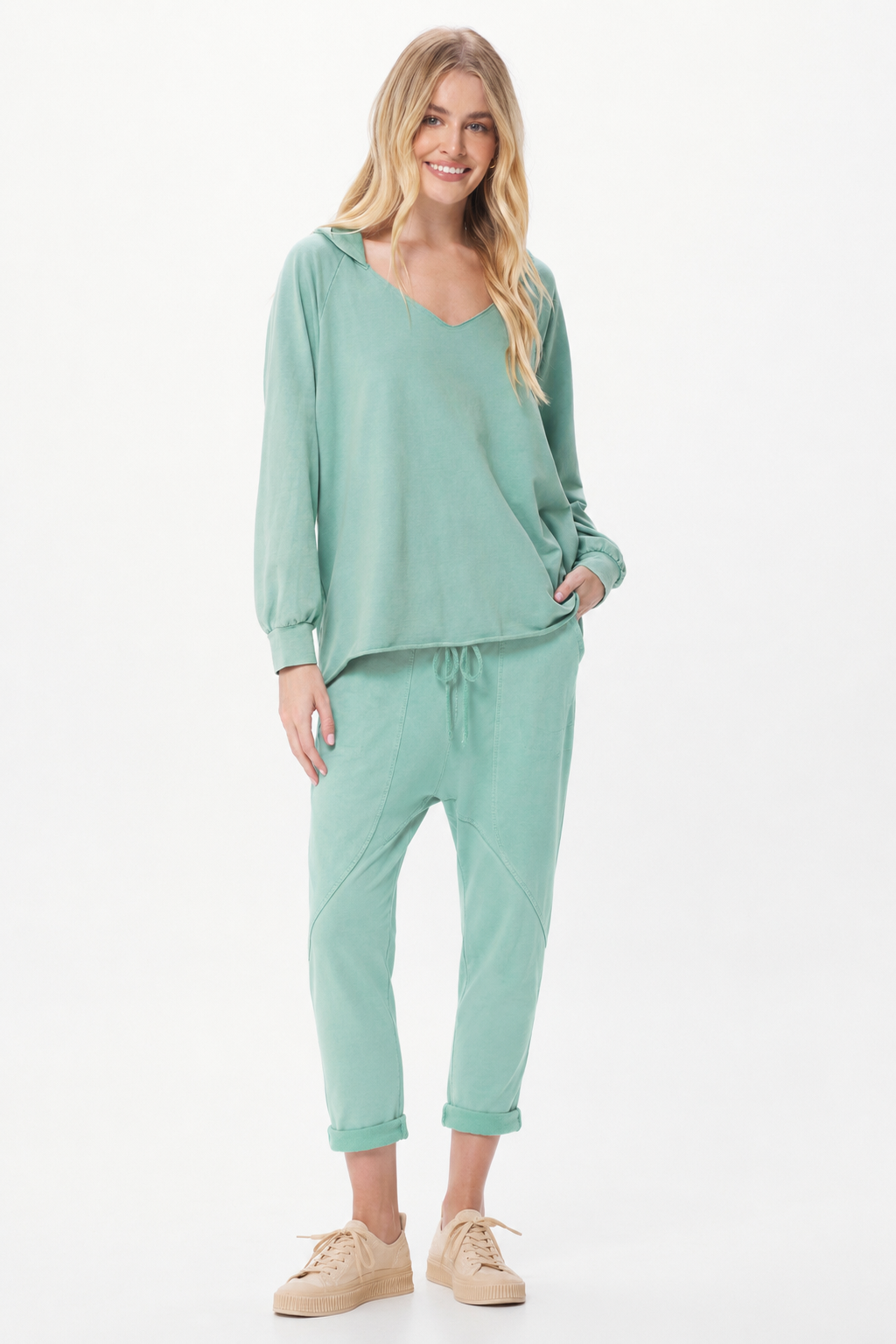 Paulina Vintage Wash Harem Joggers - Suzy D London