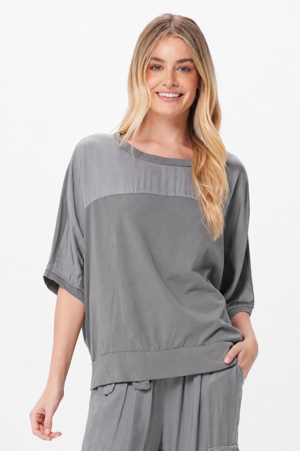 Mottie Satin & Jersey Oversize Tee - Suzy D London