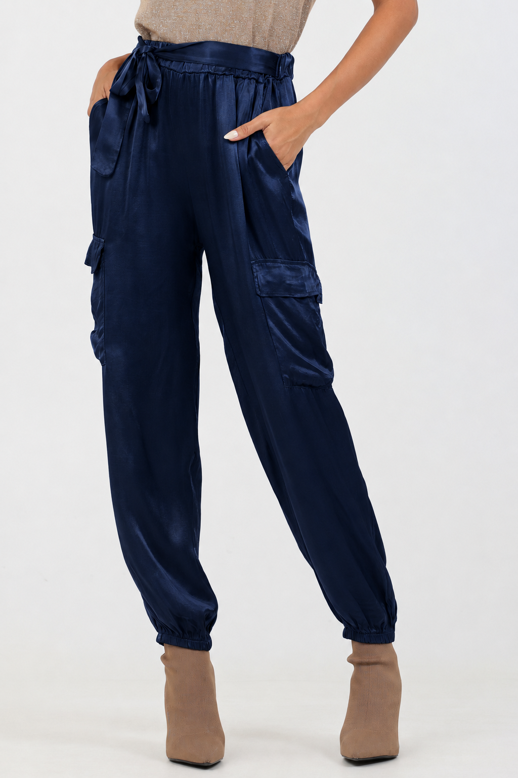 Mariah Satin Combat Pants - Suzy D London