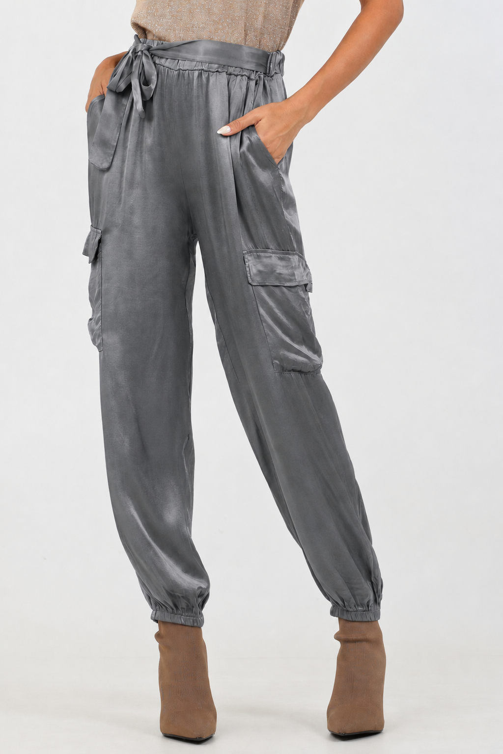 Mariah Satin Combat Pants - Suzy D London