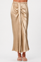 Harmony Satin Knot Front Split Skirt - Suzy D London