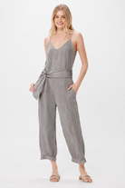 Soul Linen Dungarees With Tie Belt - Suzy D London