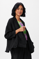 Slater Linen Open Jacket With Front Pockets - Suzy D London