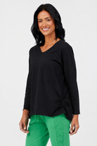 Jaya Ruched Side Cotton Top - Suzy D London