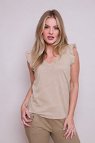 Mina Cotton Frill Sleeve Tee - Suzy D London