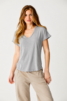 Maria Cotton V Neck Tee - Suzy D London