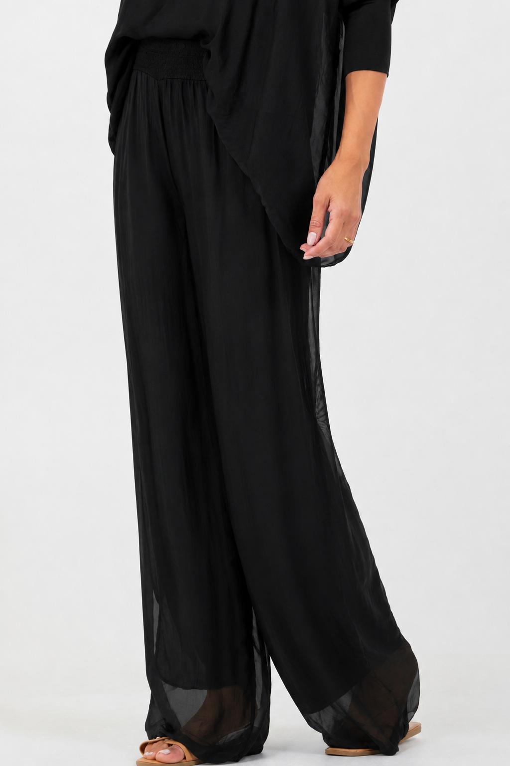 Polly Silk Double Layer Palazzo Pants - Suzy D London
