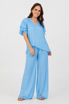 Pierce Satin Frill Sleeve Tee - Suzy D London